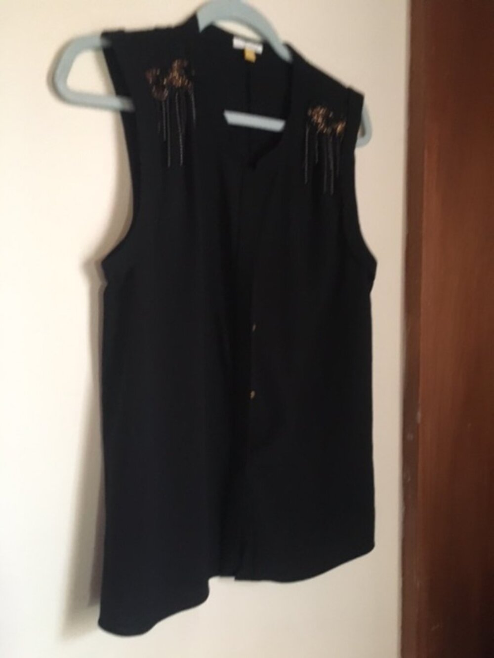 Anthropologie Leifsdottir Women’s Beaded Chain Shoulder Tank Blouse